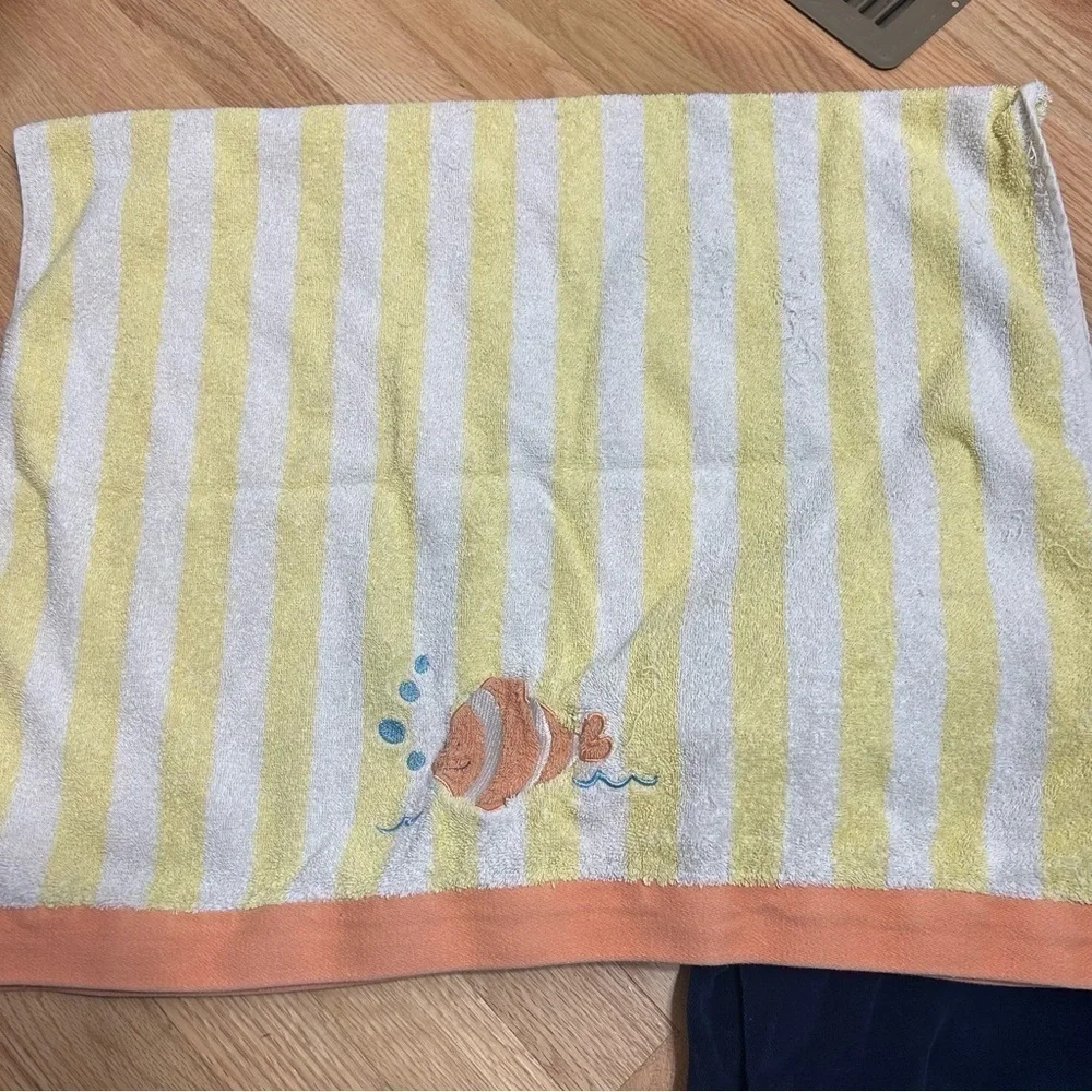 Baby Towel Bundle Hooded Monster Blue Duck Striped